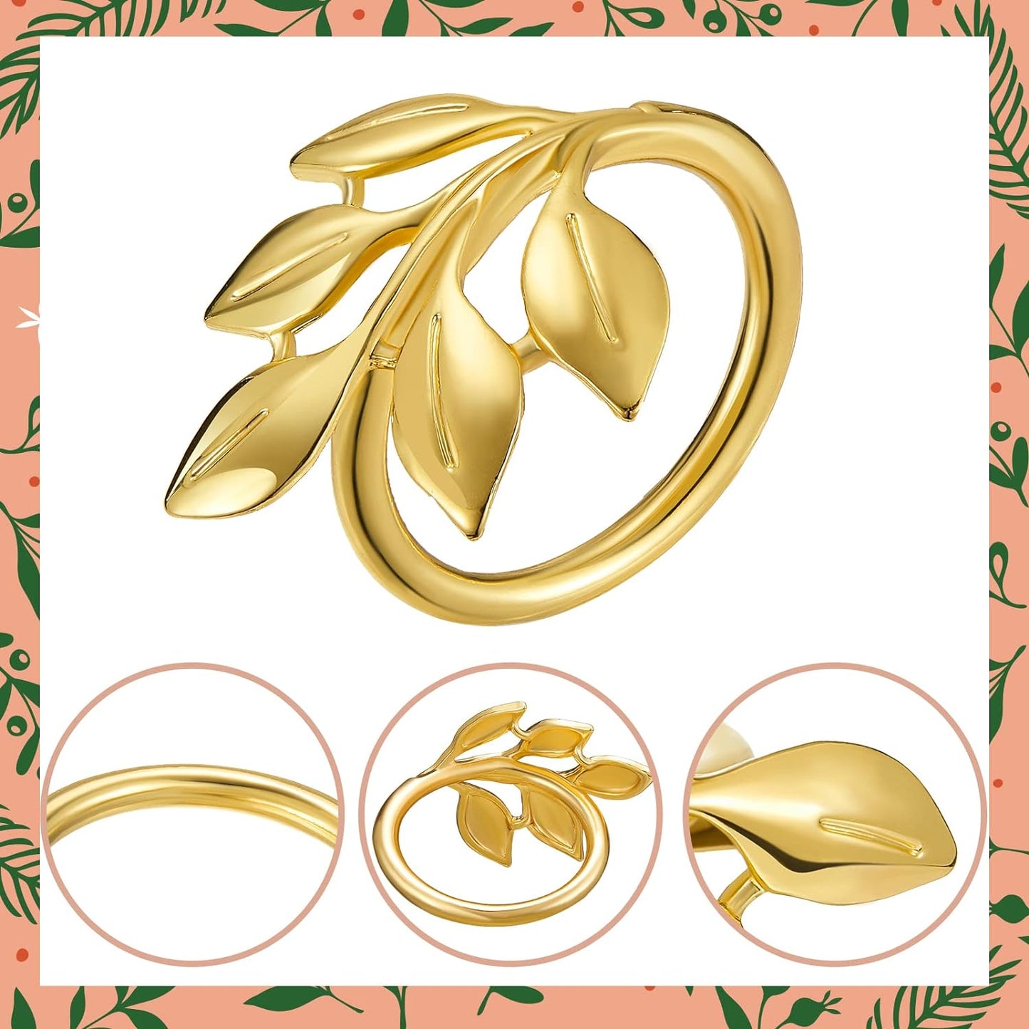 Gold Leaf Napkin Rings