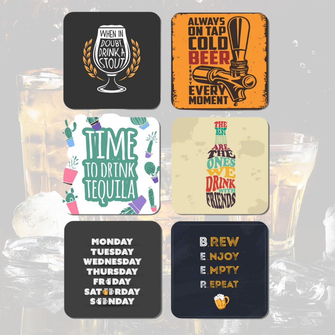 Funny Alcohol Coaster Sets