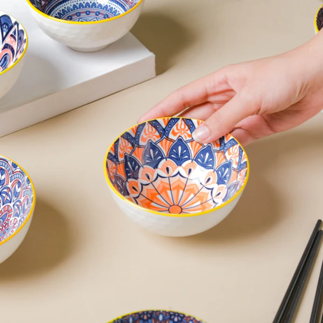 Round Soup Bowls with Chopstick Set