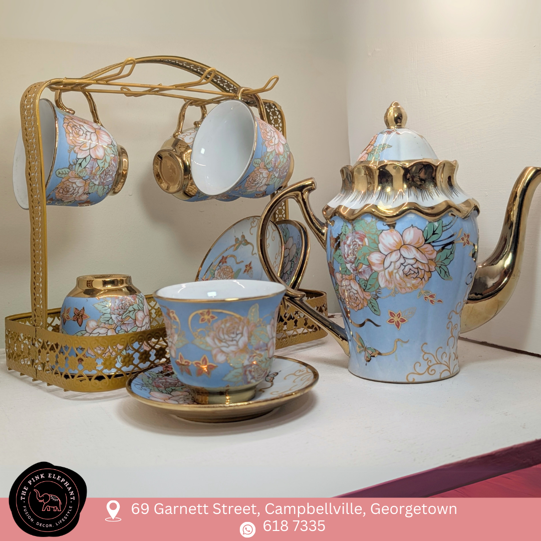 Gold and Blue Tea Set