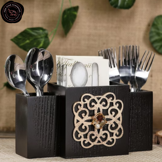 Brown Cutlery Holder