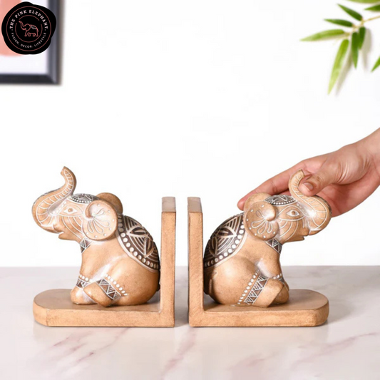 Brown Elephant Book Ends