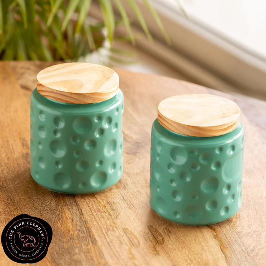 Green Ceramic Jars