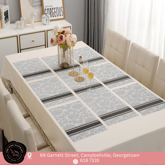 Grey PVC Damask Placemat