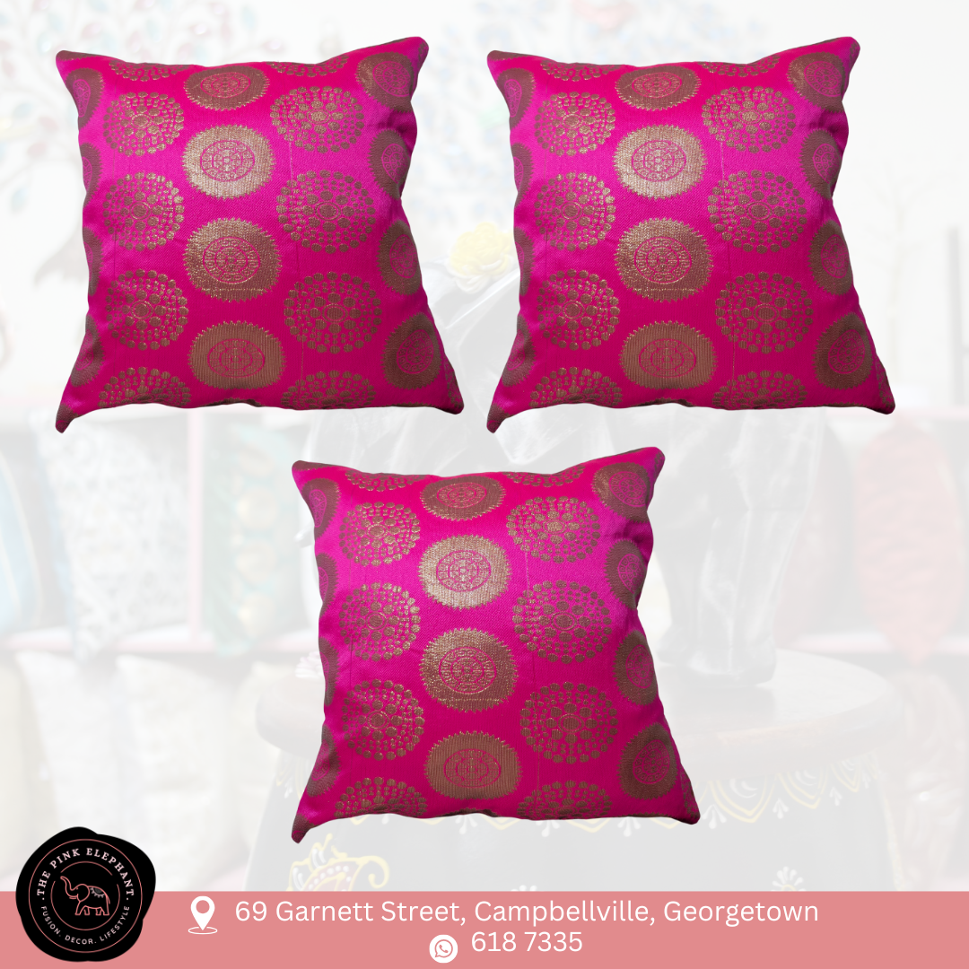 Mandala Pink Silk Cushion Cover