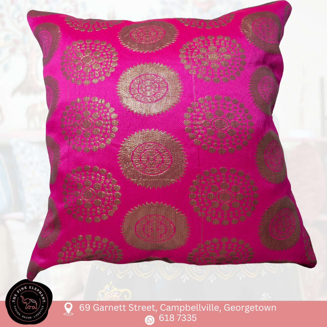 Mandala Pink Silk Cushion Cover