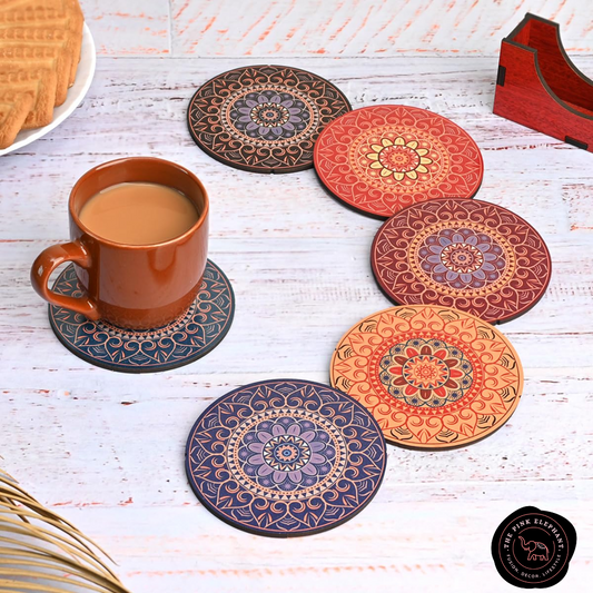 Round Mandala Coaster Set