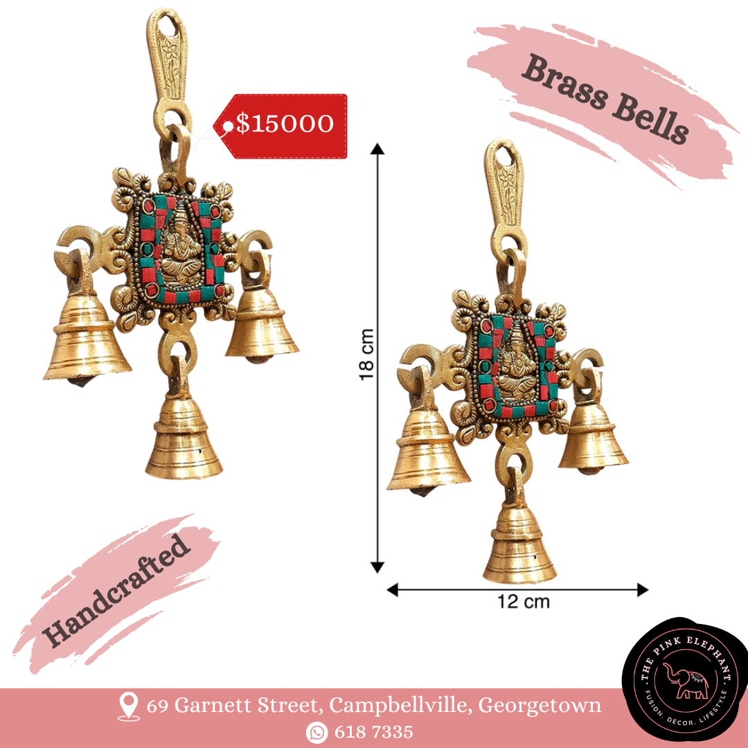 Ganesh Brass Bell Colour Stone