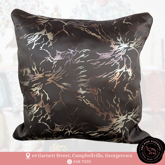 Brown & Rose Gold Foil Cushion Cover