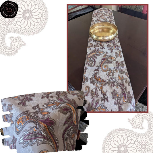 Brown Paisley Table Runner