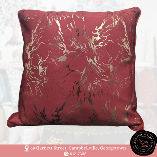 Red & Rose Gold Foil Cushion Cover