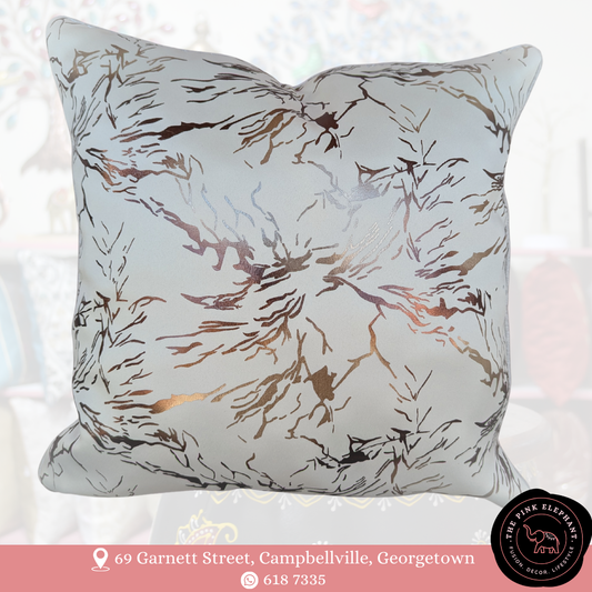 Cream & Rose Gold Foil Cushion Cover